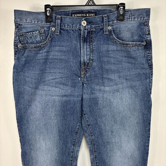 Express Jeans Men's Size‎ 38x30 Blake Loose Fit Straight Leg Medium Wash Jeans - Picture 5 of 15